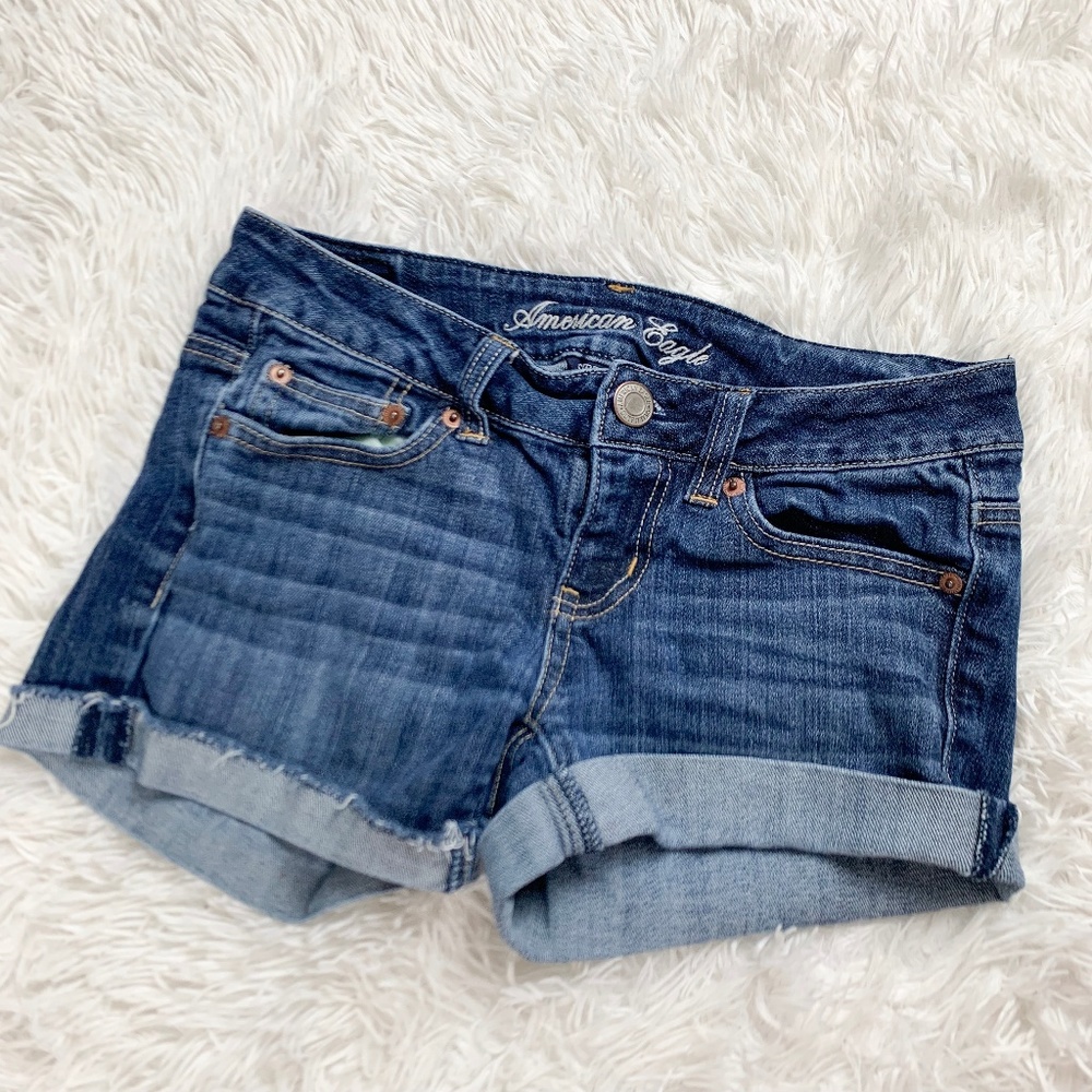 American Eagle Stretch Dark Wash Jean Shorts
